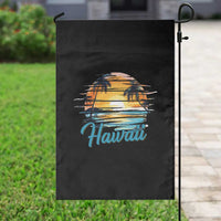 Retro Sunset Palm Tree Hawaii Garden Flag Tropical Vacation Graphic