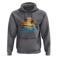 Retro Sunset Palm Tree Hawaii Hoodie Tropical Vacation Graphic