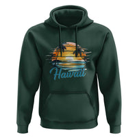 Retro Sunset Palm Tree Hawaii Hoodie Tropical Vacation Graphic