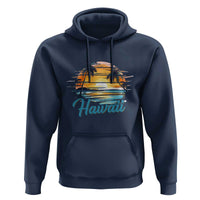 Retro Sunset Palm Tree Hawaii Hoodie Tropical Vacation Graphic