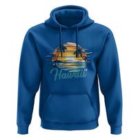Retro Sunset Palm Tree Hawaii Hoodie Tropical Vacation Graphic