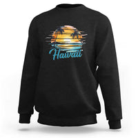 Retro Sunset Palm Tree Hawaii Sweatshirt Tropical Vacation Graphic