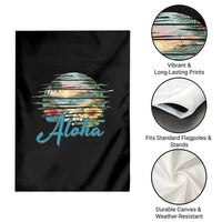 Vintage Hawaii Hibiscus Floral Garden Flag Tropical Beach Vacation Graphic