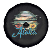 Vintage Hawaii Hibiscus Floral Spare Tire Cover Tropical Beach Vacation Graphic