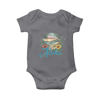 Vintage Hawaii Hibiscus Floral Baby Onesie Tropical Beach Vacation Graphic