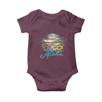 Vintage Hawaii Hibiscus Floral Baby Onesie Tropical Beach Vacation Graphic