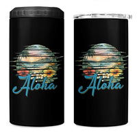 Vintage Hawaii Hibiscus Floral 4 in 1 Can Cooler Tumbler Tropical Beach Vacation Graphic