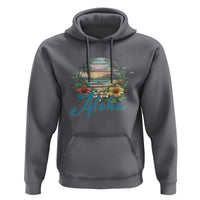 Vintage Hawaii Hibiscus Floral Hoodie Tropical Beach Vacation Graphic