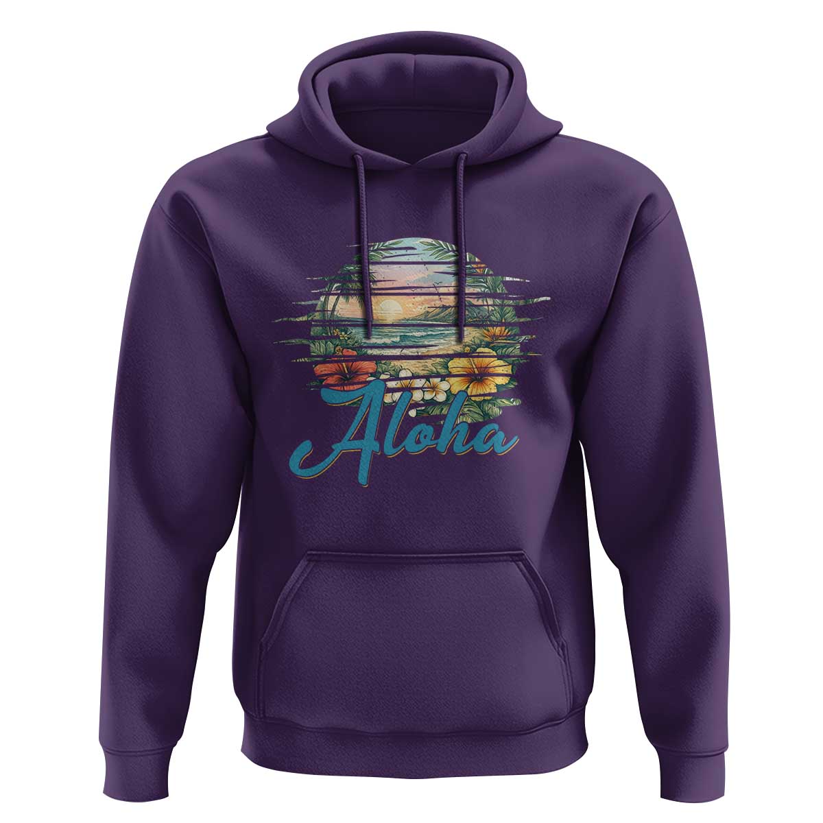 Vintage Hawaii Hibiscus Floral Hoodie Tropical Beach Vacation Graphic