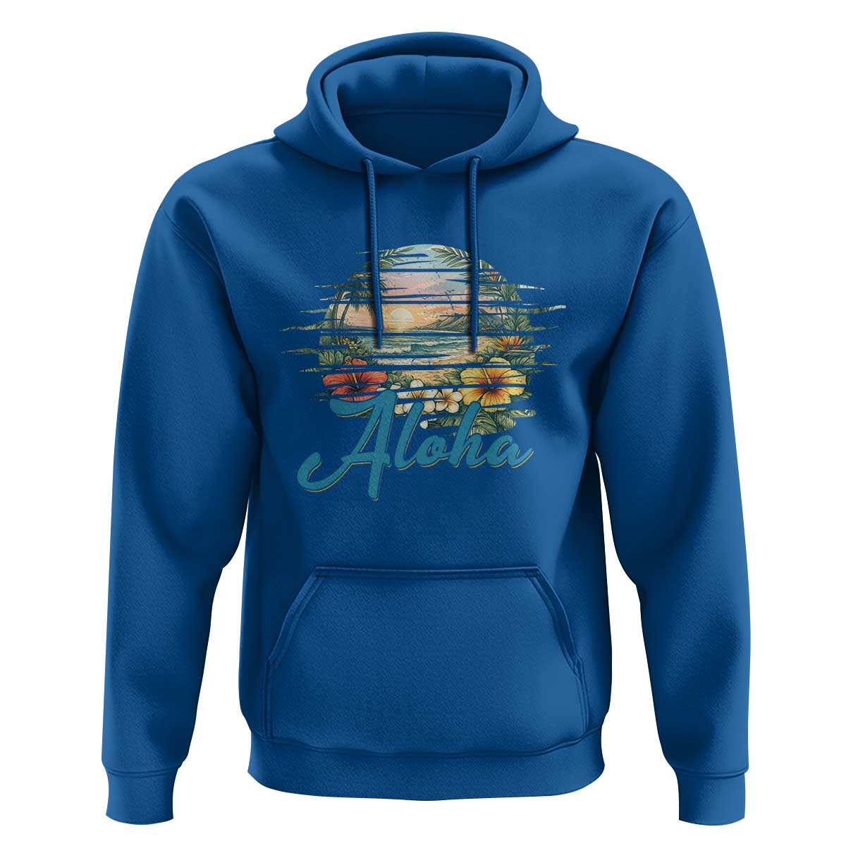 Vintage Hawaii Hibiscus Floral Hoodie Tropical Beach Vacation Graphic