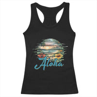 Vintage Hawaii Hibiscus Floral Racerback Tank Top Tropical Beach Vacation Graphic