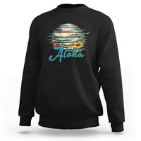 Vintage Hawaii Hibiscus Floral Sweatshirt Tropical Beach Vacation Graphic