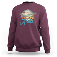 Vintage Hawaii Hibiscus Floral Sweatshirt Tropical Beach Vacation Graphic