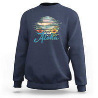 Vintage Hawaii Hibiscus Floral Sweatshirt Tropical Beach Vacation Graphic