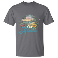 Vintage Hawaii Hibiscus Floral T Shirt Tropical Beach Vacation Graphic