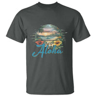 Vintage Hawaii Hibiscus Floral T Shirt Tropical Beach Vacation Graphic