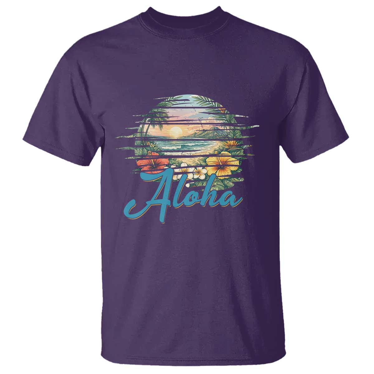 Vintage Hawaii Hibiscus Floral T Shirt Tropical Beach Vacation Graphic