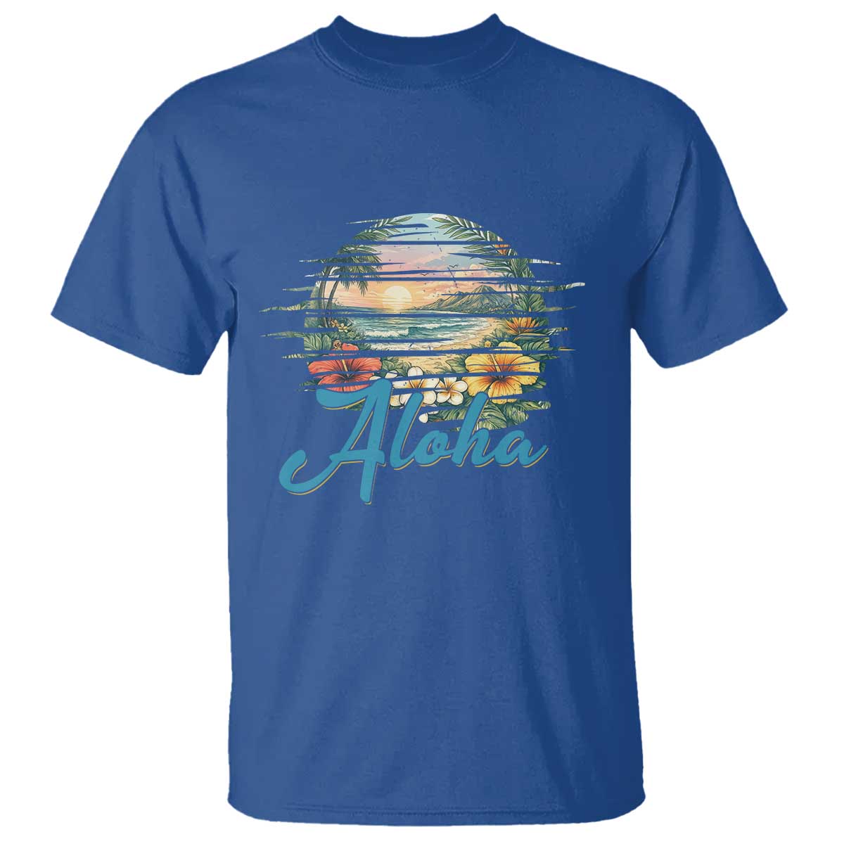 Vintage Hawaii Hibiscus Floral T Shirt Tropical Beach Vacation Graphic