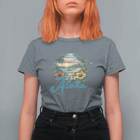 Vintage Hawaii Hibiscus Floral T Shirt For Women Tropical Beach Vacation Graphic
