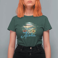 Vintage Hawaii Hibiscus Floral T Shirt For Women Tropical Beach Vacation Graphic