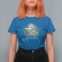 Vintage Hawaii Hibiscus Floral T Shirt For Women Tropical Beach Vacation Graphic