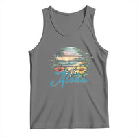 Vintage Hawaii Hibiscus Floral Tank Top Tropical Beach Vacation Graphic