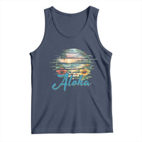 Vintage Hawaii Hibiscus Floral Tank Top Tropical Beach Vacation Graphic
