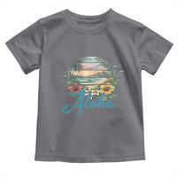 Vintage Hawaii Hibiscus Floral Toddler T Shirt Tropical Beach Vacation Graphic