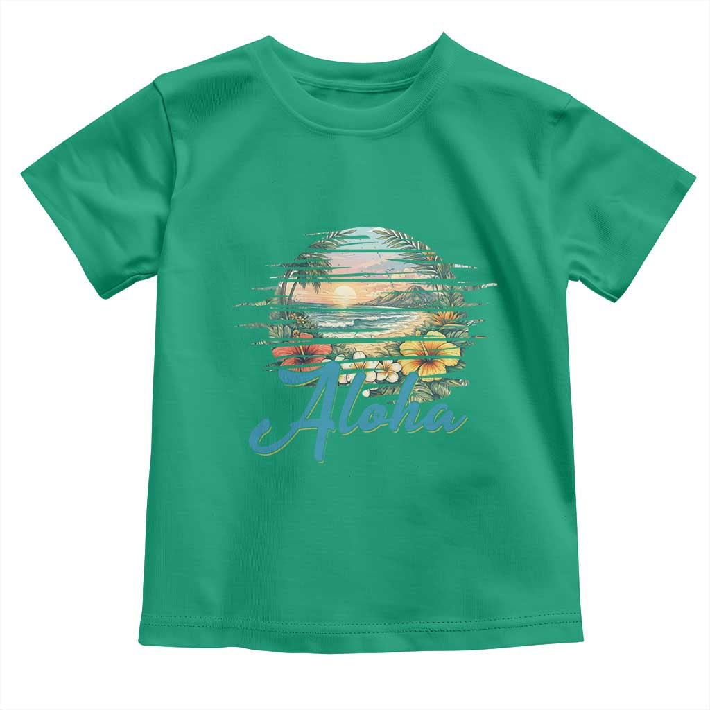 Vintage Hawaii Hibiscus Floral Toddler T Shirt Tropical Beach Vacation Graphic