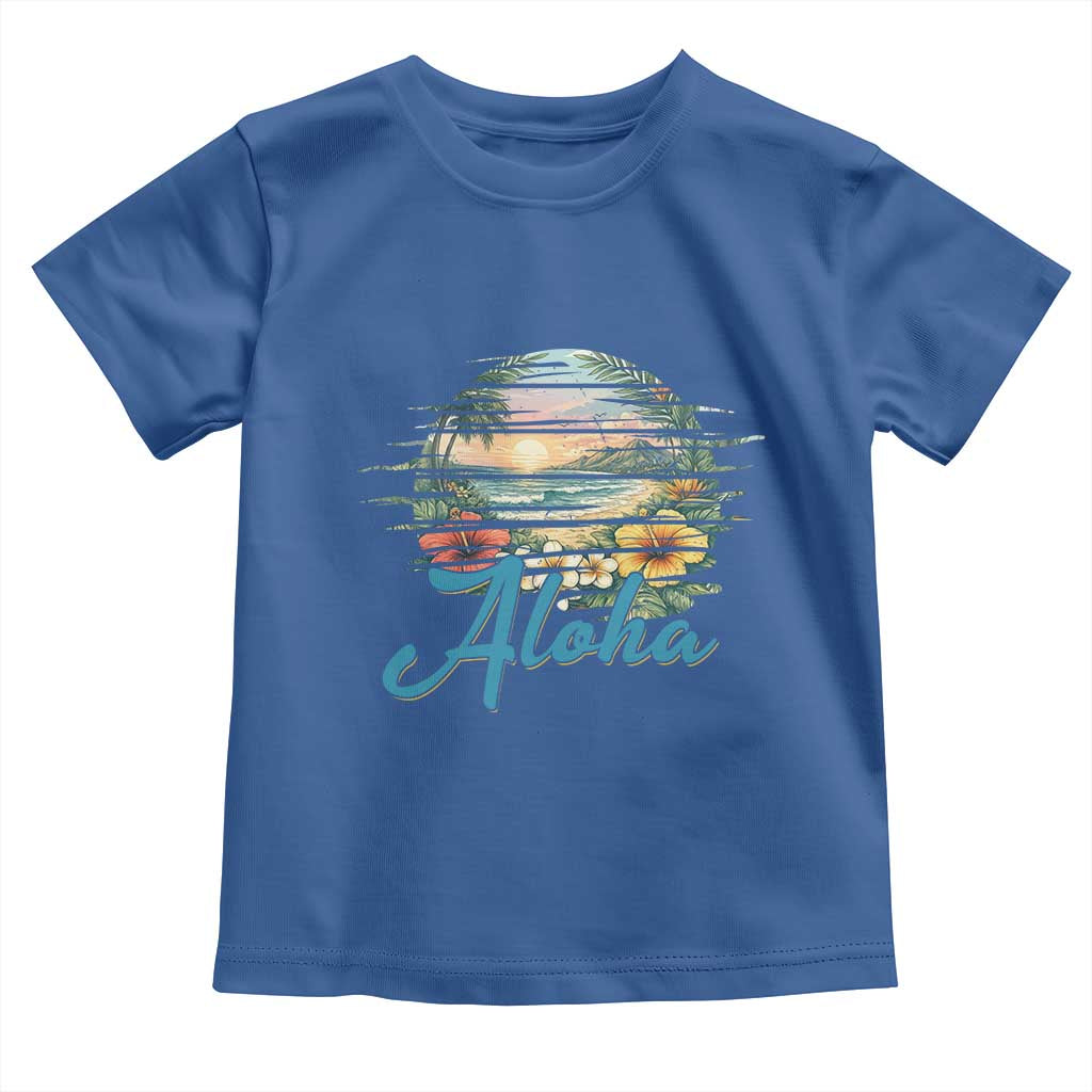 Vintage Hawaii Hibiscus Floral Toddler T Shirt Tropical Beach Vacation Graphic