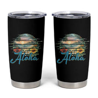 Vintage Hawaii Hibiscus Floral Tumbler Cup Tropical Beach Vacation Graphic
