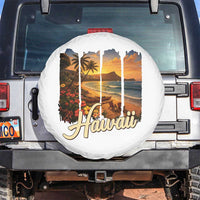 Vintage Hawaii Beach Travel Spare Tire Cover Sunset Ocean Landscape