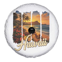 Vintage Hawaii Beach Travel Spare Tire Cover Sunset Ocean Landscape