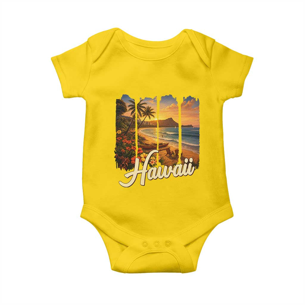 Vintage Hawaii Beach Travel Baby Onesie Sunset Ocean Landscape