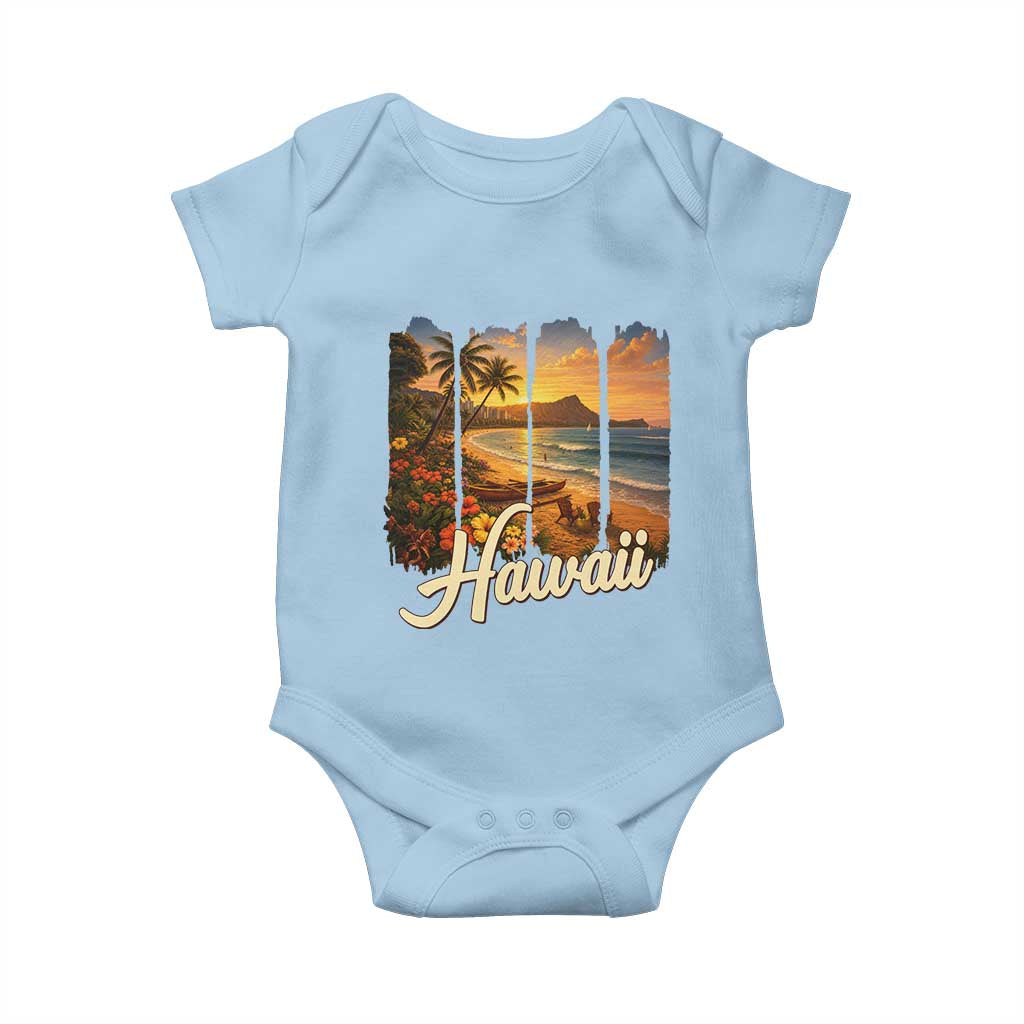 Vintage Hawaii Beach Travel Baby Onesie Sunset Ocean Landscape