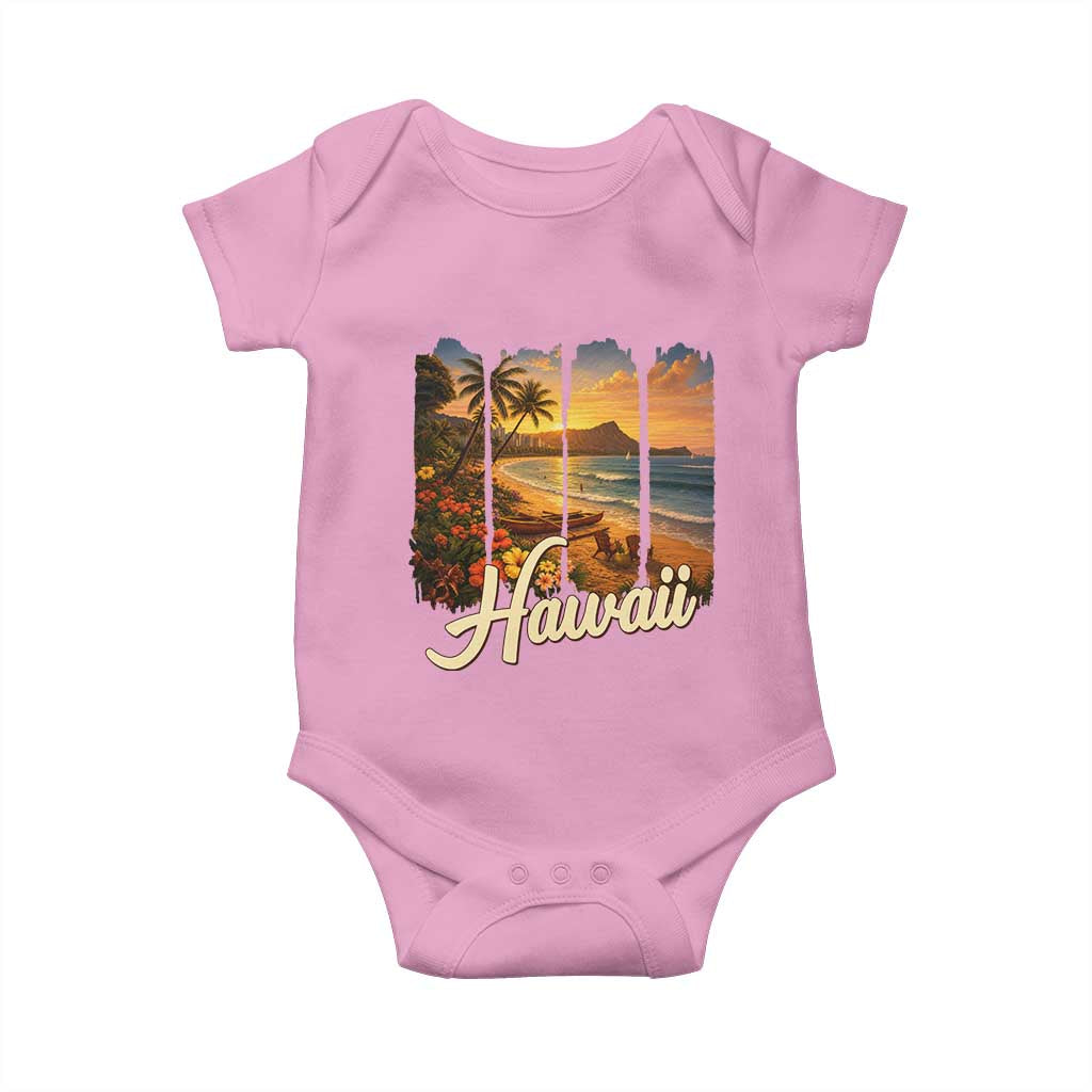 Vintage Hawaii Beach Travel Baby Onesie Sunset Ocean Landscape