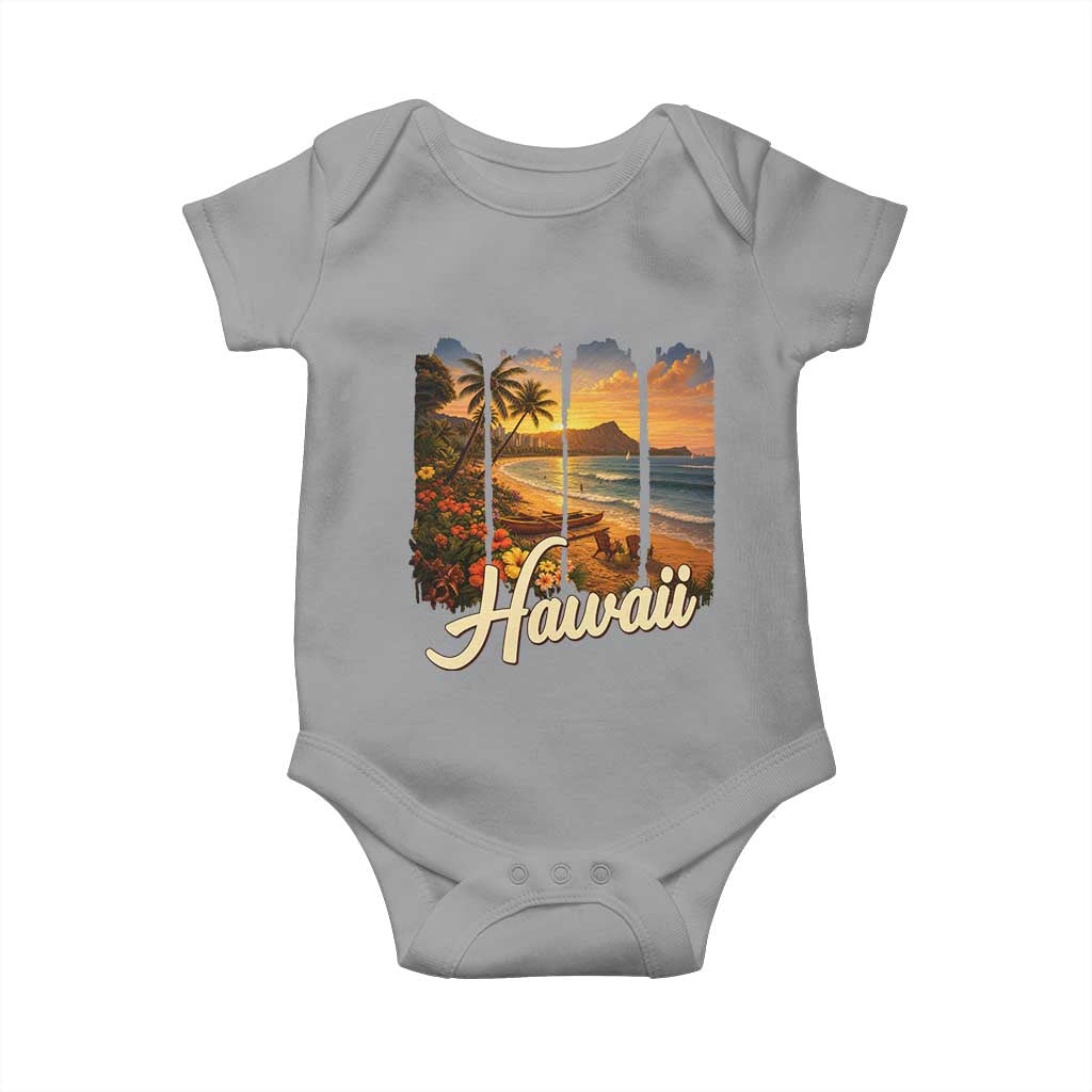 Vintage Hawaii Beach Travel Baby Onesie Sunset Ocean Landscape