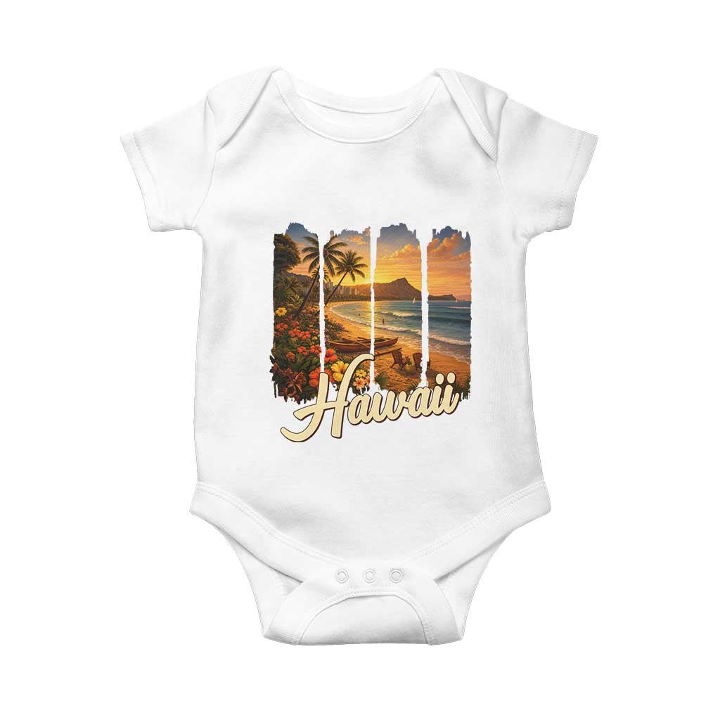 Vintage Hawaii Beach Travel Baby Onesie Sunset Ocean Landscape