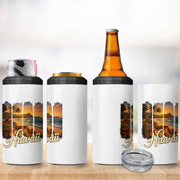 Vintage Hawaii Beach Travel 4 in 1 Can Cooler Tumbler Sunset Ocean Landscape