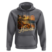 Vintage Hawaii Beach Travel Hoodie Sunset Ocean Landscape