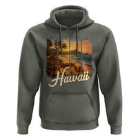 Vintage Hawaii Beach Travel Hoodie Sunset Ocean Landscape