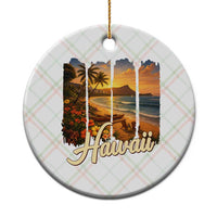 Vintage Hawaii Beach Travel Ceramic Ornament Sunset Ocean Landscape