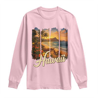 Vintage Hawaii Beach Travel Long Sleeve Shirt Sunset Ocean Landscape