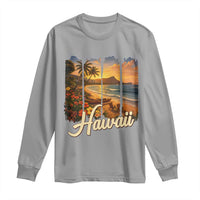 Vintage Hawaii Beach Travel Long Sleeve Shirt Sunset Ocean Landscape
