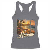 Vintage Hawaii Beach Travel Racerback Tank Top Sunset Ocean Landscape