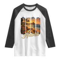 Vintage Hawaii Beach Travel Raglan Shirt Sunset Ocean Landscape