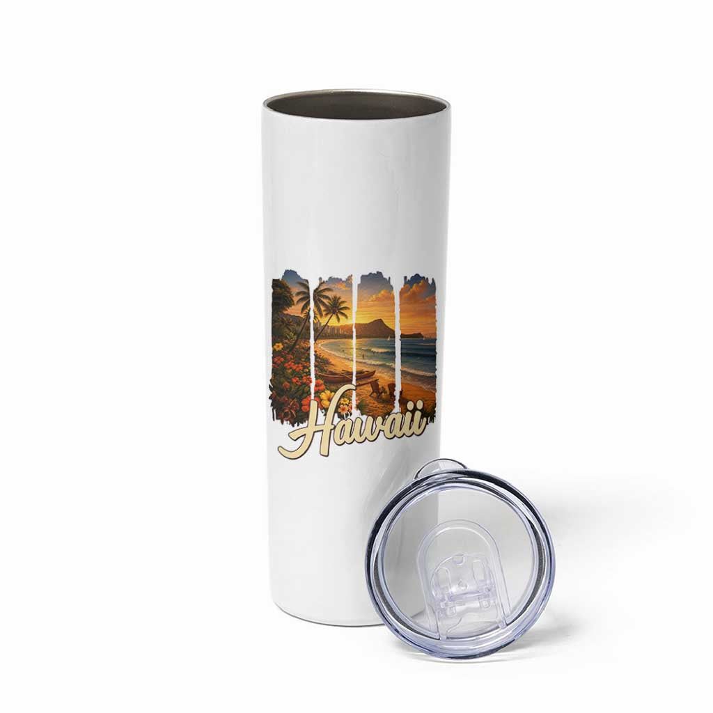 Vintage Hawaii Beach Travel Skinny Tumbler Sunset Ocean Landscape