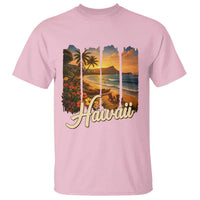Vintage Hawaii Beach Travel T Shirt Sunset Ocean Landscape