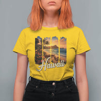 Vintage Hawaii Beach Travel T Shirt For Women Sunset Ocean Landscape