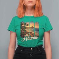 Vintage Hawaii Beach Travel T Shirt For Women Sunset Ocean Landscape